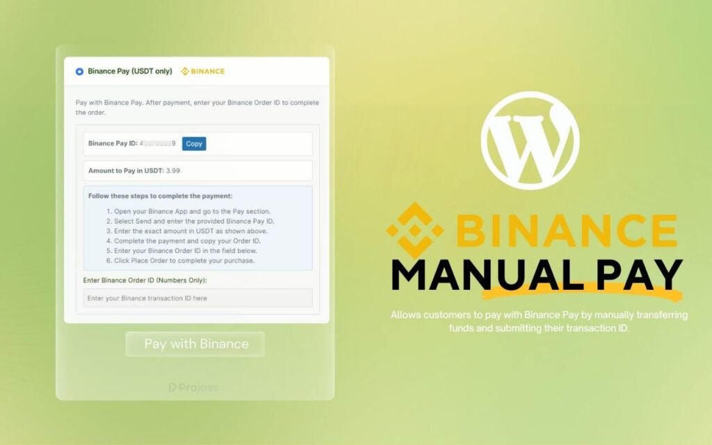 Binance Manual Pay for WooCommerce Free 1