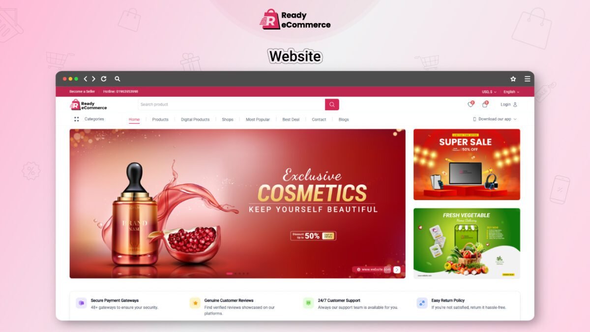 Ready eCommerce - Complete Multi Vendor eCommerce Mobile App, Customer Website with Store POS - Image 2