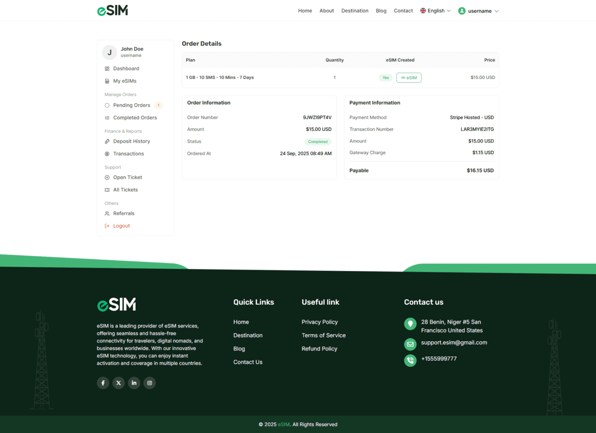 eSIM - International eSIM And Data Purchase Platform For Sale . This Codecanyon Scripts With Full Original Regular License With Full Updated And License - Image 5