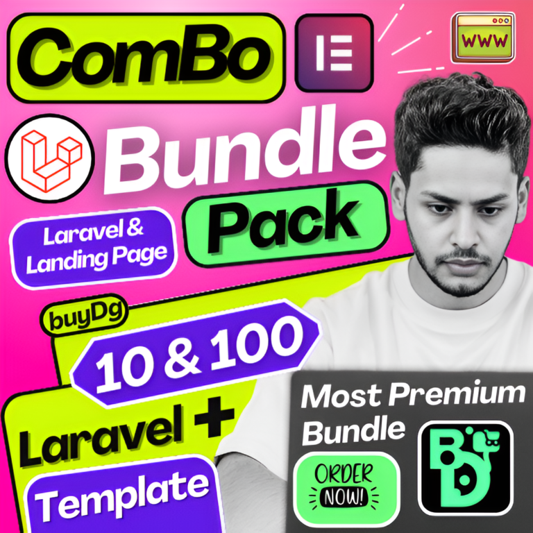 10 Laravel Code Scripts With Admin Panel + 100 Landing Page Template Combo Bundle For Sale With Cheap Price