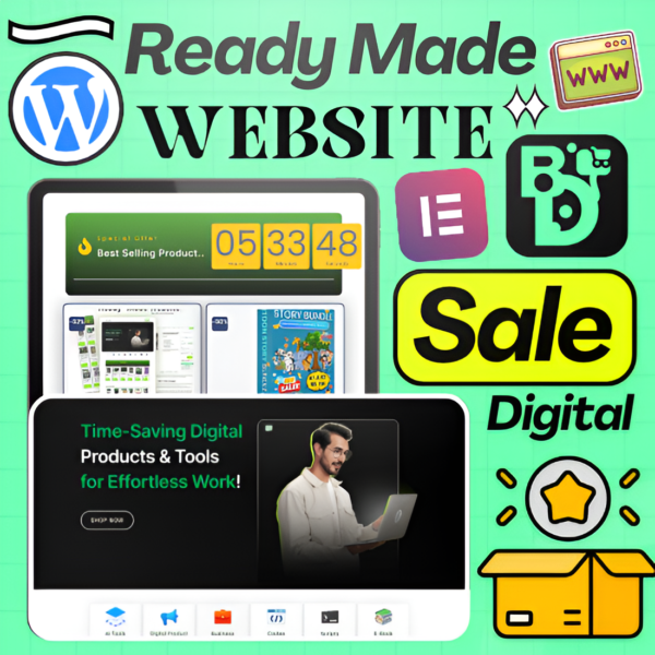 Digital Products Selling Website Template With Full Setup Free In Your Server & Free Customize Available