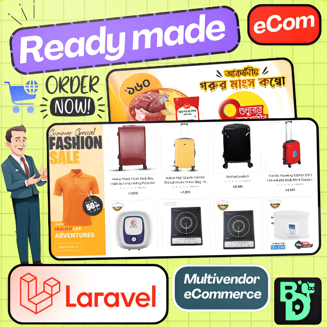 Laravel E-commerce Website Script With Admin Panel & Full Website Source Code – Use Unlimited Domain eCom5