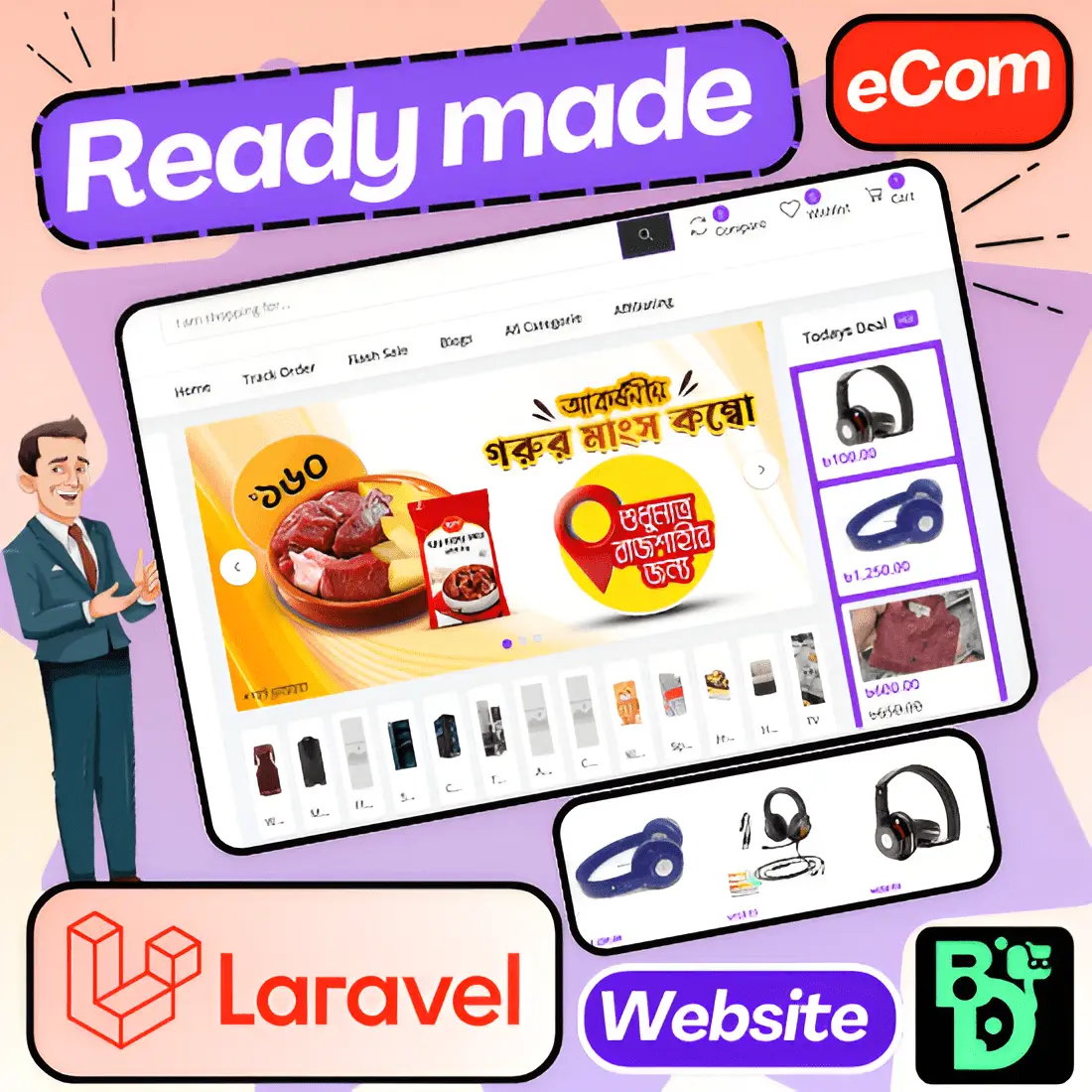 Laravel E-commerce Website Script With Admin Panel & Full Website Source Code – Use Unlimited Domain eCom2