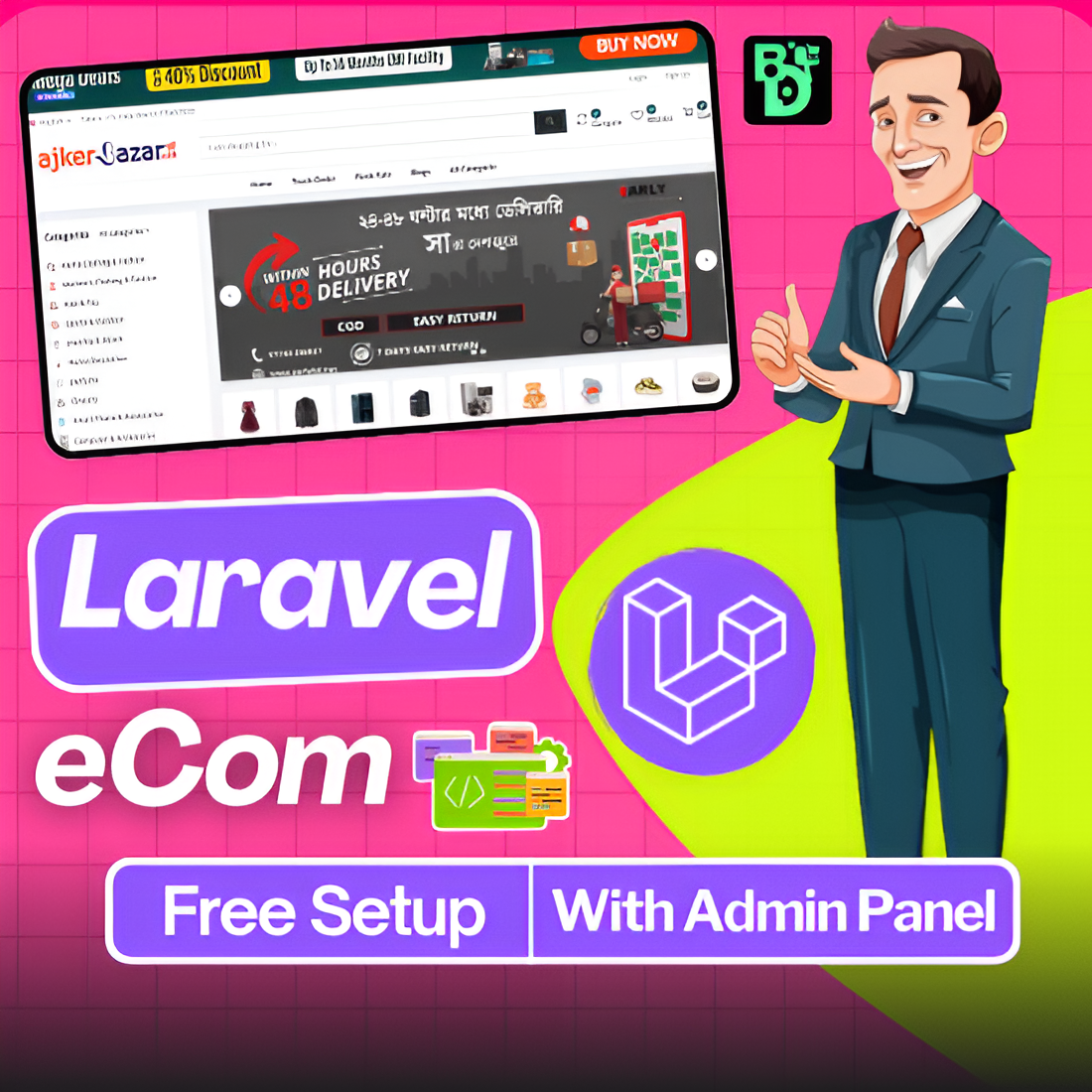 Multivendor Readymade Laravel E-commerce Website With Full Admin Panel & Free Setup Install in your Server