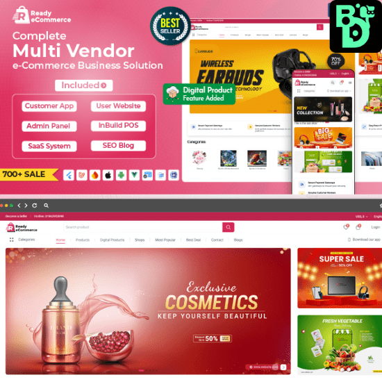 Ready eCommerce - Complete Multi Vendor eCommerce Mobile App, Customer Website with Store POS