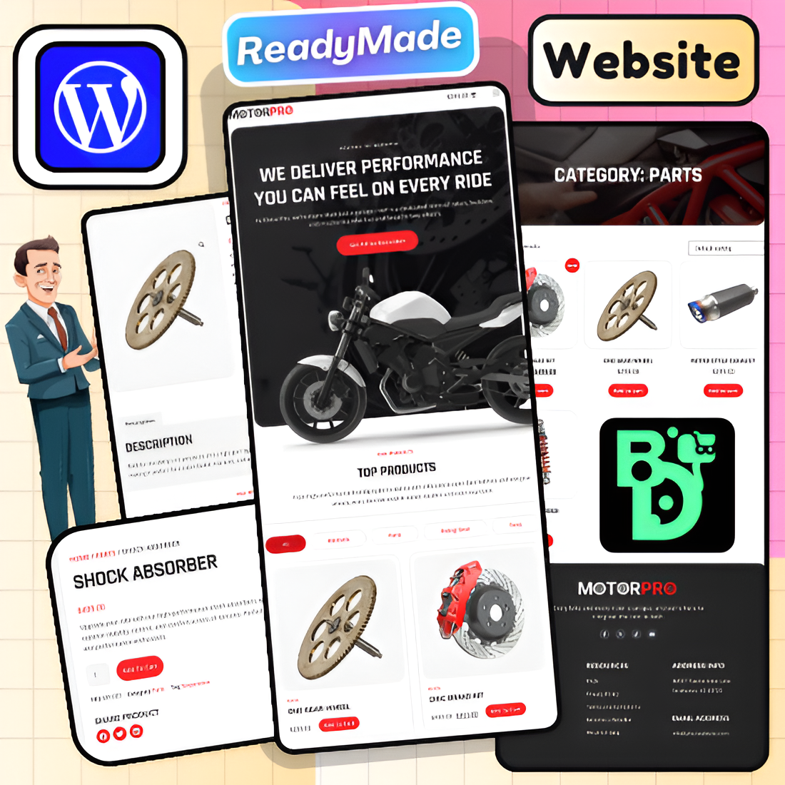 MotorPro - WordPress Readymade Motorcycle Shop and Retail Website With Free SetUp In Your Panel Just Minutes